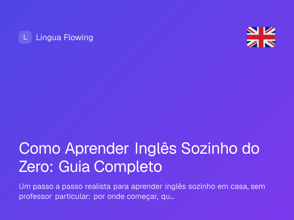 Capa do artigo: como aprender inglês sozinho do zero