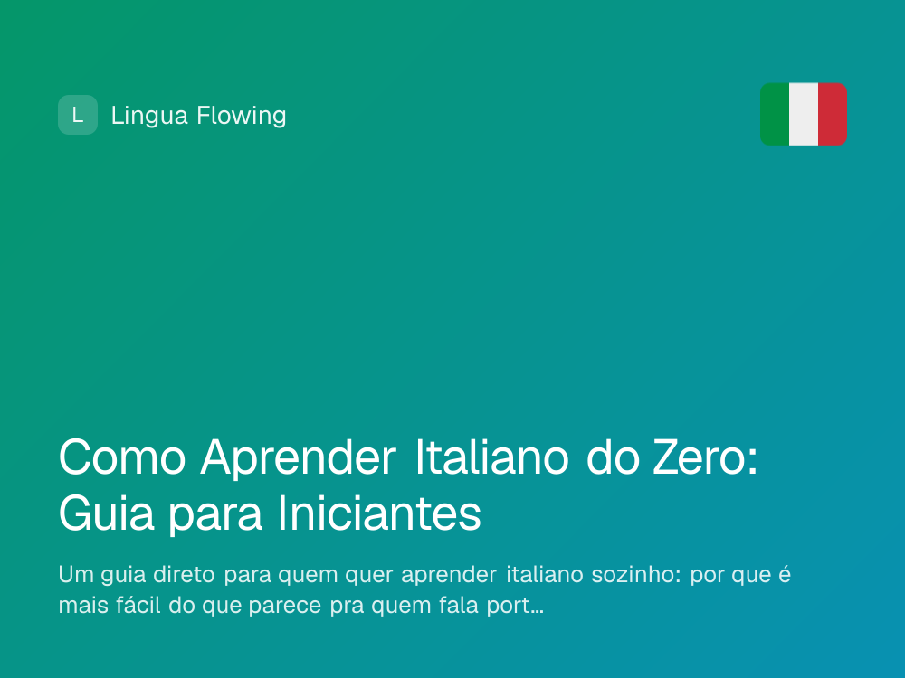 Capa do artigo: como aprender italiano do zero