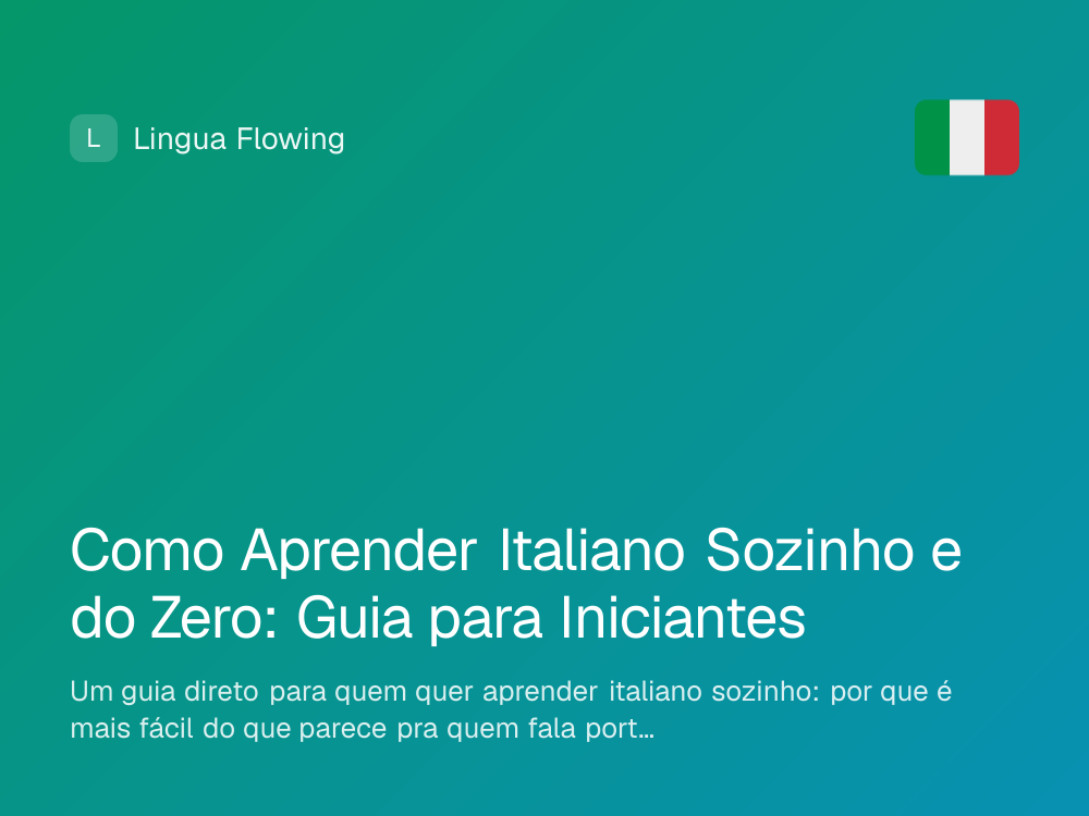 Capa do artigo: como aprender italiano do zero