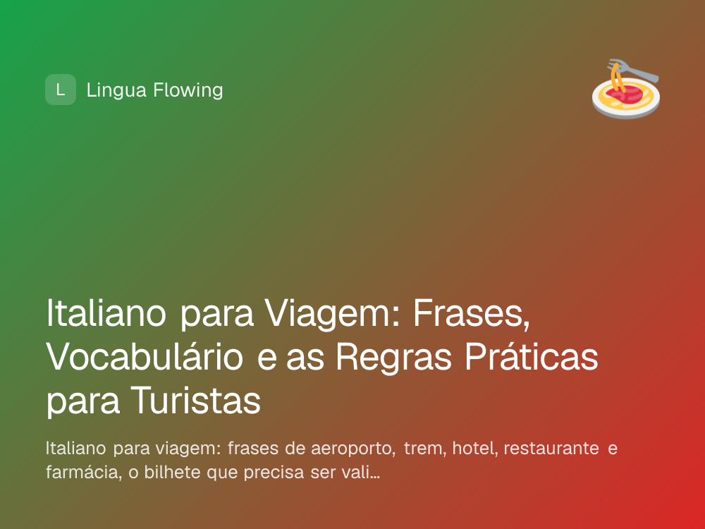 Capa do artigo: italiano para viagem, frases e vocabulário para turistas