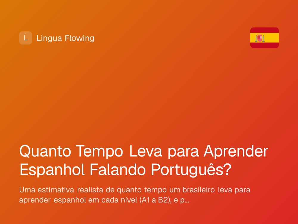Capa do artigo: quanto tempo leva para aprender espanhol falando português